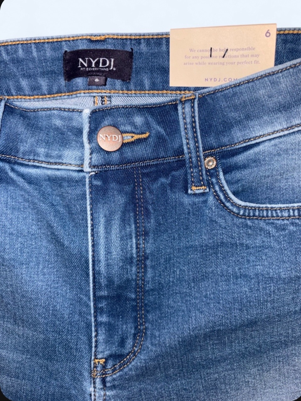 NYDJ Sheri Slim Straight Ankle Jeans, NWT - Size 6 - Picture 4 of 10